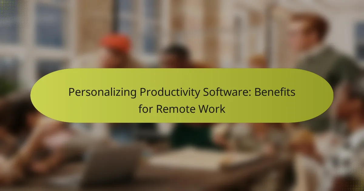 Personalizing Productivity Software: Benefits for Remote Work