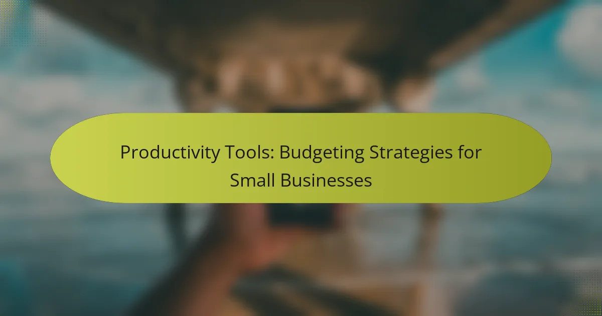 Productivity Tools: Budgeting Strategies for Small Businesses