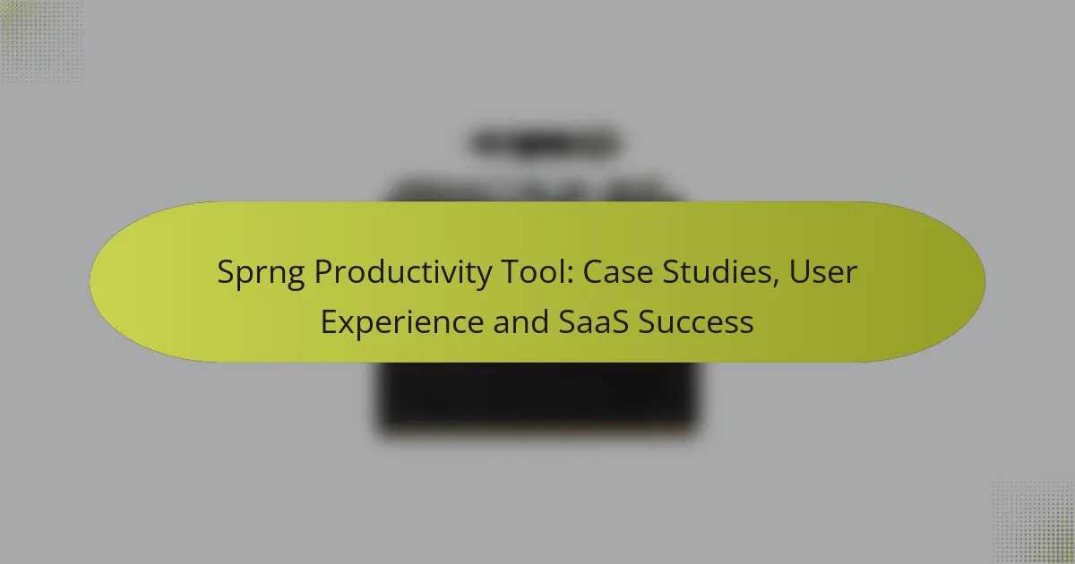 Sprng Productivity Tool: Case Studies, User Experience and SaaS Success