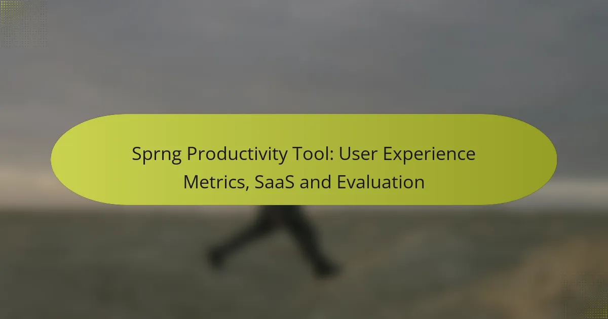 Sprng Productivity Tool: User Experience Metrics, SaaS and Evaluation