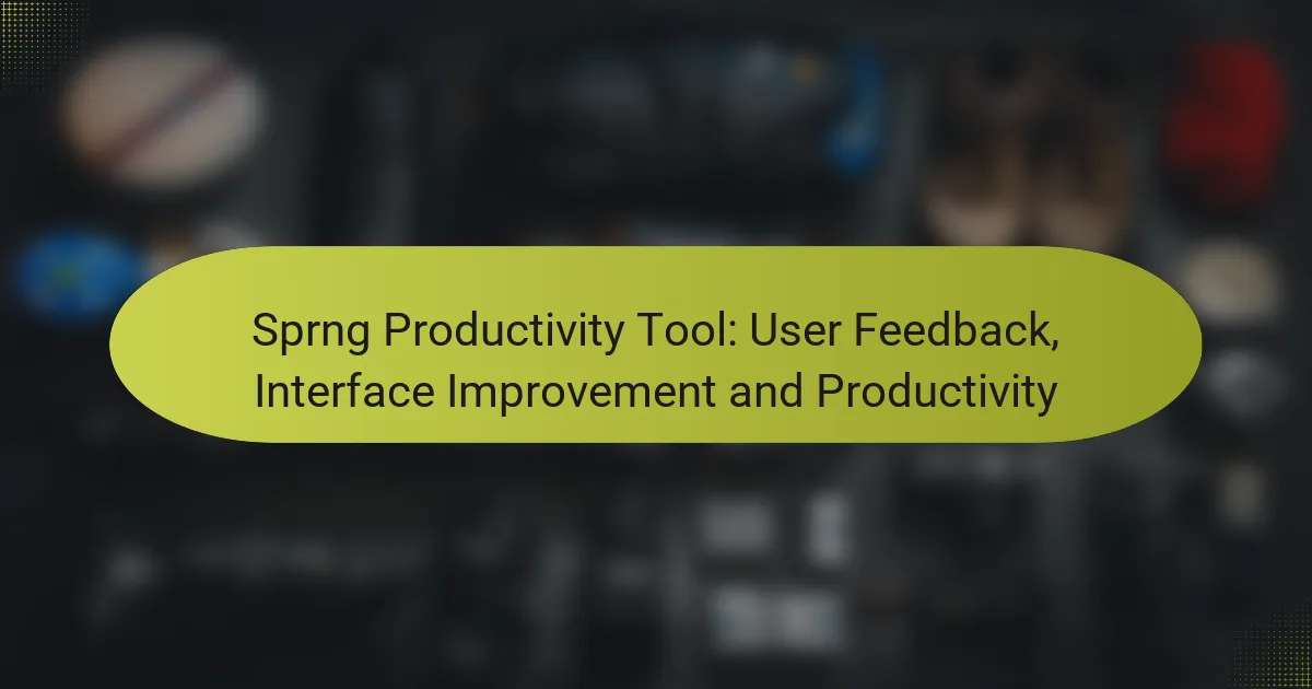 Sprng Productivity Tool: User Feedback, Interface Improvement and Productivity