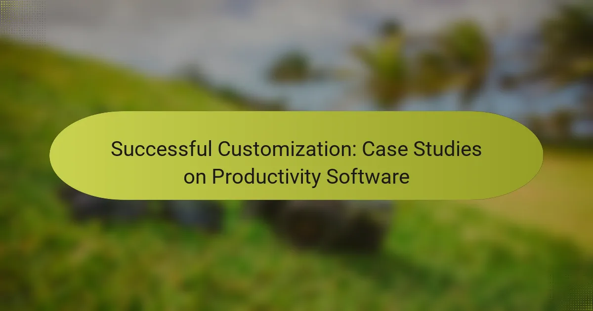 Successful Customization: Case Studies on Productivity Software