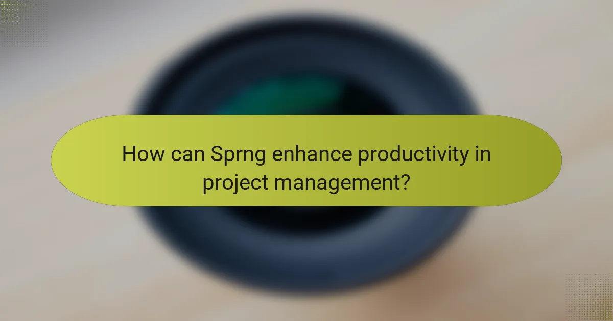 How can Sprng enhance productivity in project management?