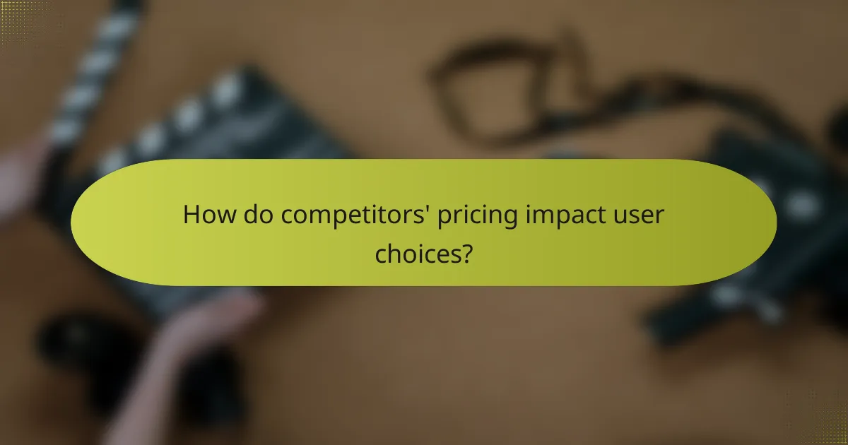 How do competitors' pricing impact user choices?