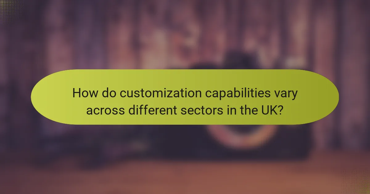 How do customization capabilities vary across different sectors in the UK?