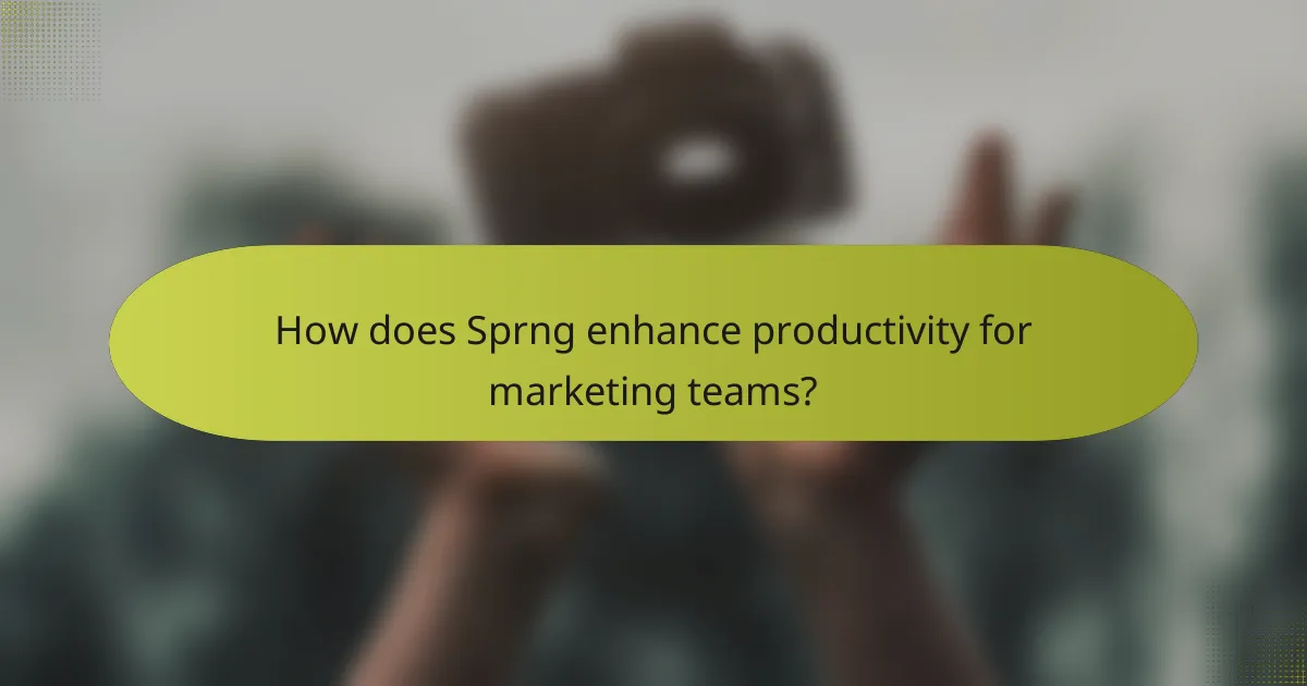 How does Sprng enhance productivity for marketing teams?