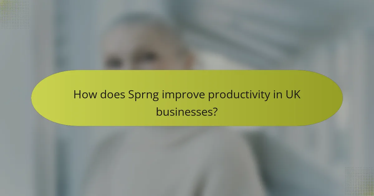 How does Sprng improve productivity in UK businesses?