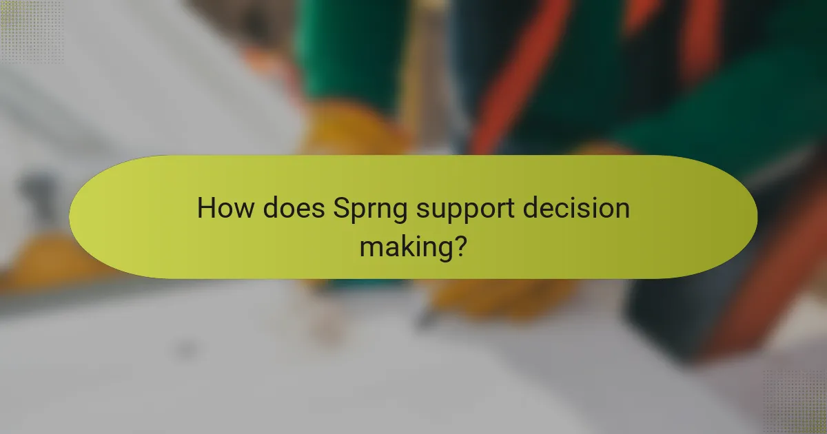 How does Sprng support decision making?