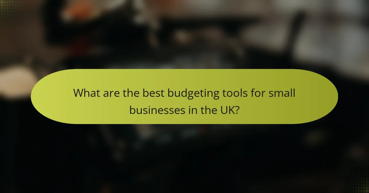 What are the best budgeting tools for small businesses in the UK?