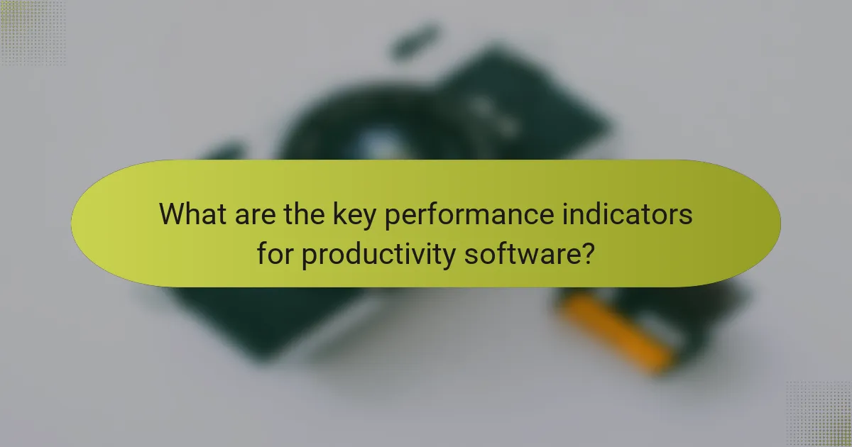 What are the key performance indicators for productivity software?