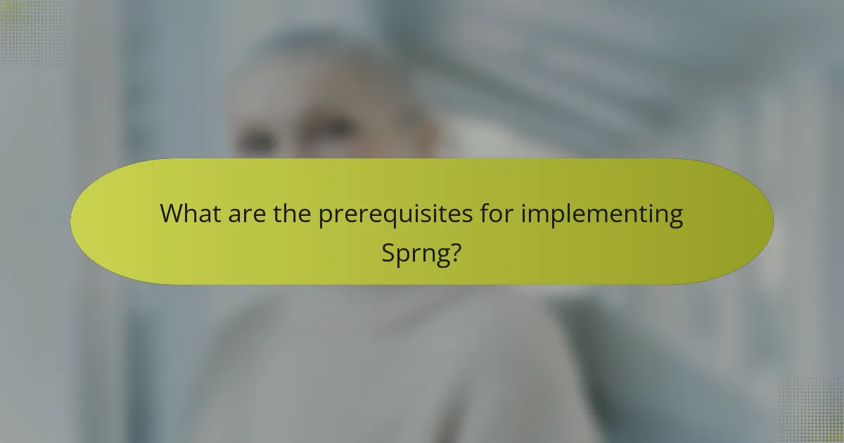 What are the prerequisites for implementing Sprng?