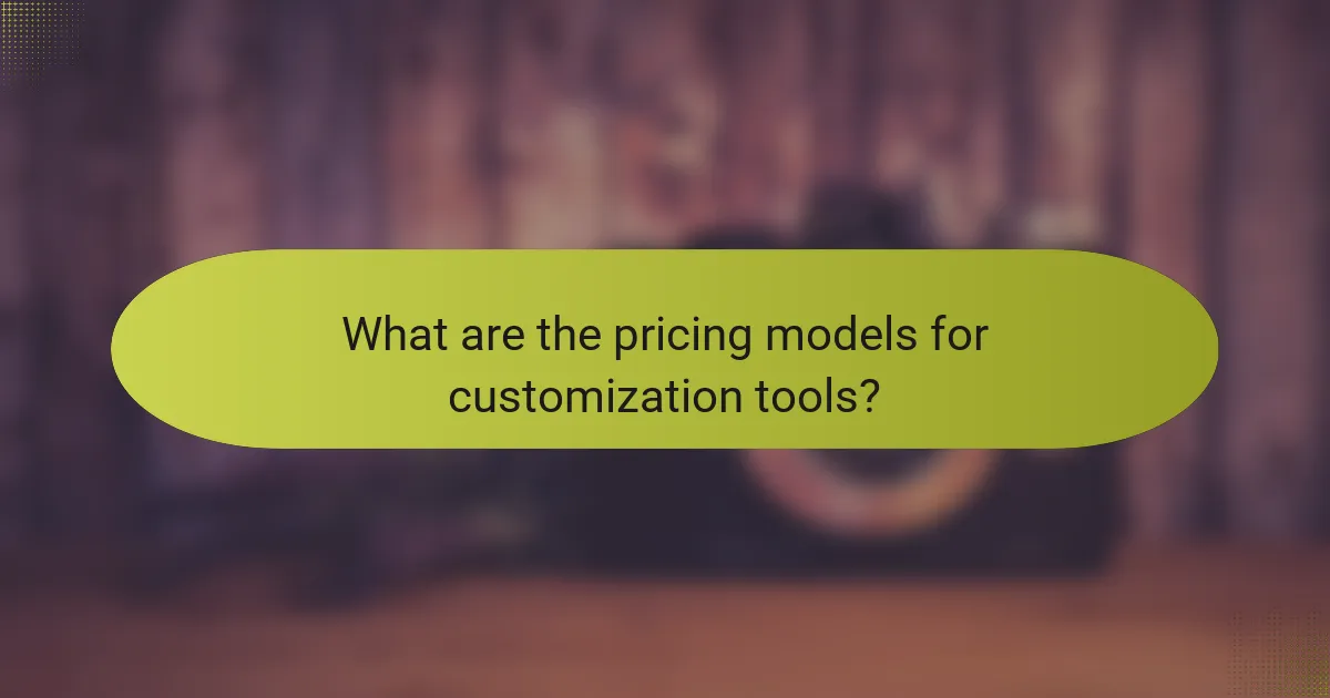 What are the pricing models for customization tools?