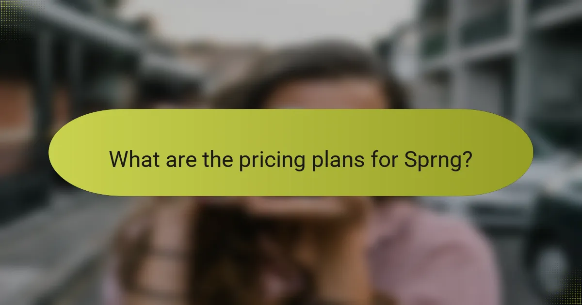 What are the pricing plans for Sprng?