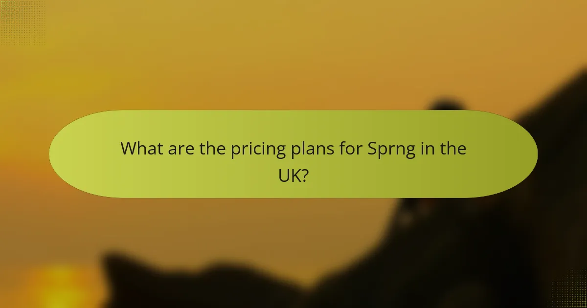 What are the pricing plans for Sprng in the UK?