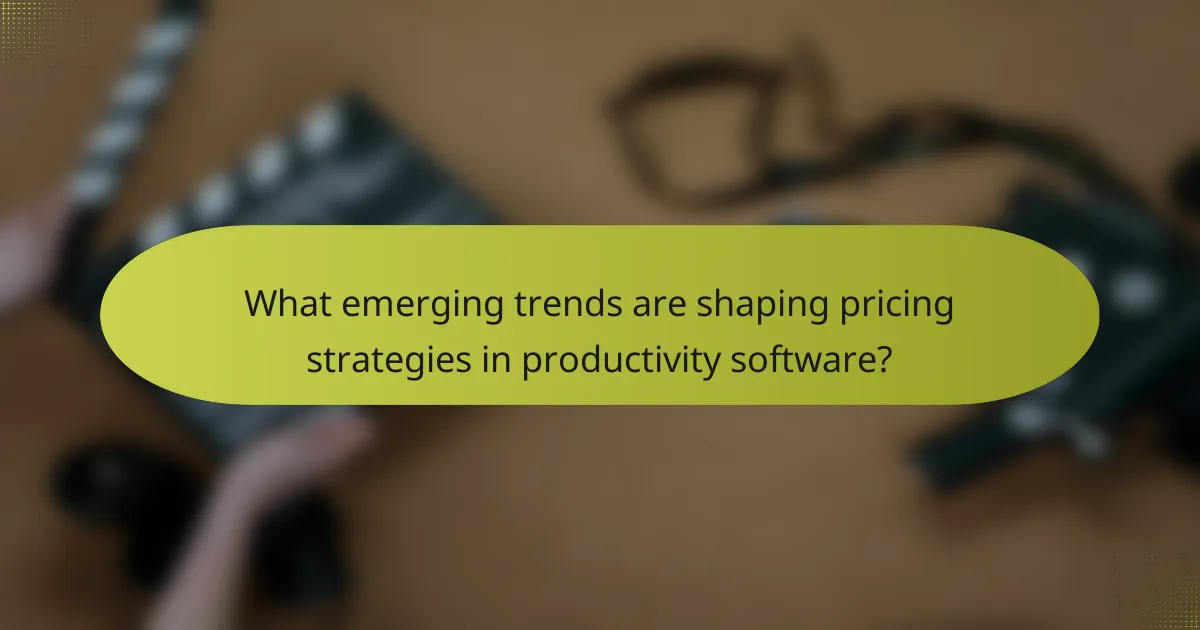 What emerging trends are shaping pricing strategies in productivity software?