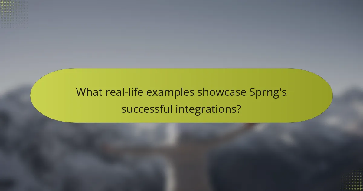 What real-life examples showcase Sprng's successful integrations?